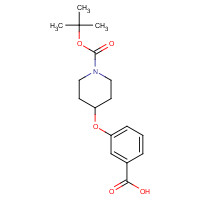 250681-69-7 3-[1-[(2-methylpropan-2-yl)oxycarbonyl]piperidin-4-yl]oxybenzoic acid chemical structure