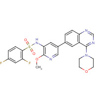 1093818-24-6 2,4-difluoro-N-[2-methoxy-5-(4-morpholin-4-ylquinazolin-6-yl)pyridin-3-yl]benzenesulfonamide chemical structure