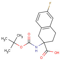 885274-13-5 6-fluoro-2-[(2-methylpropan-2-yl)oxycarbonylamino]-3,4-dihydro-1H-naphthalene-2-carboxylic acid chemical structure