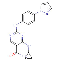 1198301-55-1 4-(cyclopropylamino)-2-(4-pyrazol-1-ylanilino)pyrimidine-5-carboxamide chemical structure