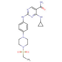 1198300-79-6 4-(cyclopropylamino)-2-[4-(4-ethylsulfonylpiperazin-1-yl)anilino]pyrimidine-5-carboxamide chemical structure