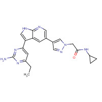 1203670-87-4 2-[4-[3-(2-amino-6-ethylpyrimidin-4-yl)-1H-pyrrolo[2,3-b]pyridin-5-yl]pyrazol-1-yl]-N-cyclopropylacetamide chemical structure