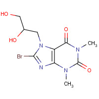 111038-24-5 8-bromo-7-(2,3-dihydroxypropyl)-1,3-dimethylpurine-2,6-dione chemical structure