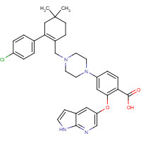 1235865-77-6 4-[4-[[2-(4-chlorophenyl)-4,4-dimethylcyclohexen-1-yl]methyl]piperazin-1-yl]-2-(1H-pyrrolo[2,3-b]pyridin-5-yloxy)benzoic acid chemical structure