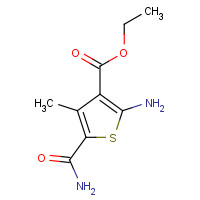 43028-63-3 ethyl 2-amino-5-carbamoyl-4-methylthiophene-3-carboxylate chemical structure