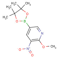 1083168-94-8 2-methoxy-3-nitro-5-(4,4,5,5-tetramethyl-1,3,2-dioxaborolan-2-yl)pyridine chemical structure