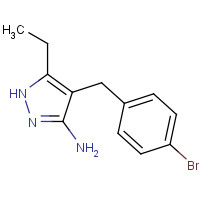 1401728-62-8 4-[(4-bromophenyl)methyl]-5-ethyl-1H-pyrazol-3-amine chemical structure