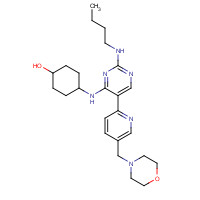 1493694-70-4 4-[[2-(butylamino)-5-[5-(morpholin-4-ylmethyl)pyridin-2-yl]pyrimidin-4-yl]amino]cyclohexan-1-ol chemical structure