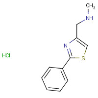 1187928-00-2 N-methyl-1-(2-phenyl-1,3-thiazol-4-yl)methanamine;hydrochloride chemical structure