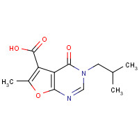 1031967-08-4 6-methyl-3-(2-methylpropyl)-4-oxofuro[2,3-d]pyrimidine-5-carboxylic acid chemical structure