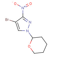 1235407-33-6 4-bromo-3-nitro-1-(oxan-2-yl)pyrazole chemical structure