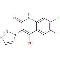 1398341-90-6 7-chloro-4-hydroxy-6-iodo-3-(triazol-1-yl)-1H-quinolin-2-one chemical structure