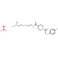 1469338-01-9 1-[2-(4-chlorophenyl)sulfanylacetyl]-N-[2-[2-(dimethylamino)ethyldisulfanyl]ethyl]piperidine-4-carboxamide;2,2,2-trifluoroacetic acid chemical structure