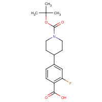 1158765-79-7 2-fluoro-4-[1-[(2-methylpropan-2-yl)oxycarbonyl]piperidin-4-yl]benzoic acid chemical structure