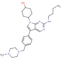 1429881-91-3 4-[2-(butylamino)-5-[4-[(4-methylpiperazin-1-yl)methyl]phenyl]pyrrolo[2,3-d]pyrimidin-7-yl]cyclohexan-1-ol chemical structure
