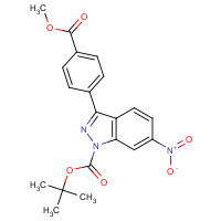 1391625-24-3 tert-butyl 3-(4-methoxycarbonylphenyl)-6-nitroindazole-1-carboxylate chemical structure