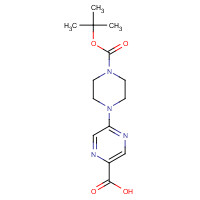1209646-17-2 5-[4-[(2-methylpropan-2-yl)oxycarbonyl]piperazin-1-yl]pyrazine-2-carboxylic acid chemical structure