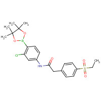 1426804-59-2 N-[3-chloro-4-(4,4,5,5-tetramethyl-1,3,2-dioxaborolan-2-yl)phenyl]-2-(4-ethylsulfonylphenyl)acetamide chemical structure
