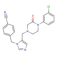 183499-57-2 4-[[5-[[4-(3-chlorophenyl)-3-oxopiperazin-1-yl]methyl]imidazol-1-yl]methyl]benzonitrile chemical structure