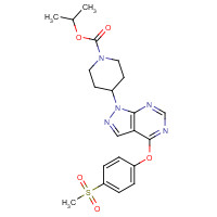 1196484-84-0 propan-2-yl 4-[4-(4-methylsulfonylphenoxy)pyrazolo[3,4-d]pyrimidin-1-yl]piperidine-1-carboxylate chemical structure