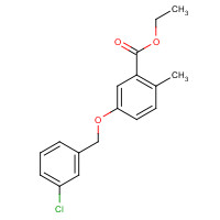 1034026-59-9 ethyl 5-[(3-chlorophenyl)methoxy]-2-methylbenzoate chemical structure