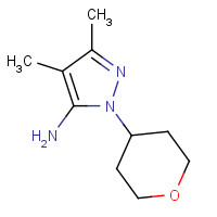 1335140-88-9 4,5-dimethyl-2-(oxan-4-yl)pyrazol-3-amine chemical structure