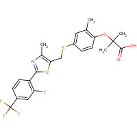 447406-78-2 2-[4-[[2-[2-fluoro-4-(trifluoromethyl)phenyl]-4-methyl-1,3-thiazol-5-yl]methylsulfanyl]-2-methylphenoxy]-2-methylpropanoic acid chemical structure
