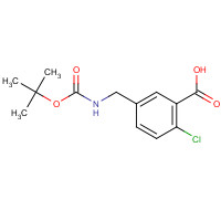 165950-04-9 2-chloro-5-[[(2-methylpropan-2-yl)oxycarbonylamino]methyl]benzoic acid chemical structure