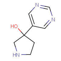 1282606-32-9 3-pyrimidin-5-ylpyrrolidin-3-ol chemical structure