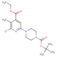 1201675-12-8 tert-butyl 4-(6-chloro-4-ethoxycarbonyl-5-methylpyridin-2-yl)piperazine-1-carboxylate chemical structure