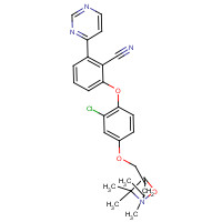 1439559-83-7 2-[2-chloro-4-[(2,2,7,7-tetramethyl-6-oxa-1-azabicyclo[3.1.1]heptan-4-yl)methoxy]phenoxy]-6-pyrimidin-4-ylbenzonitrile chemical structure