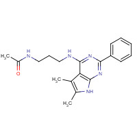 251946-23-3 N-[3-[(5,6-dimethyl-2-phenyl-7H-pyrrolo[2,3-d]pyrimidin-4-yl)amino]propyl]acetamide chemical structure
