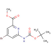885326-87-4 methyl 4-bromo-6-[(2-methylpropan-2-yl)oxycarbonylamino]pyridine-2-carboxylate chemical structure