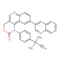 1345675-02-6 2-methyl-2-[4-(2-oxo-9-quinolin-3-yl-4H-[1,3]oxazino[5,4-c]quinolin-1-yl)phenyl]propanenitrile chemical structure