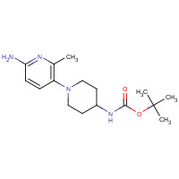 1231930-16-7 tert-butyl N-[1-(6-amino-2-methylpyridin-3-yl)piperidin-4-yl]carbamate chemical structure