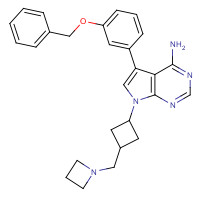 475488-34-7 7-[3-(azetidin-1-ylmethyl)cyclobutyl]-5-(3-phenylmethoxyphenyl)pyrrolo[2,3-d]pyrimidin-4-amine chemical structure