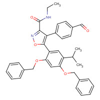 747414-23-9 5-[2,4-bis(phenylmethoxy)-5-propan-2-ylphenyl]-N-ethyl-4-(4-formylphenyl)-1,2-oxazole-3-carboxamide chemical structure