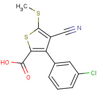 116493-00-6 3-(3-chlorophenyl)-4-cyano-5-methylsulfanylthiophene-2-carboxylic acid chemical structure