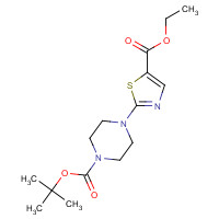 873075-57-1 ethyl 2-[4-[(2-methylpropan-2-yl)oxycarbonyl]piperazin-1-yl]-1,3-thiazole-5-carboxylate chemical structure