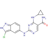 1198302-95-2 2-[(3-chloro-2H-indazol-5-yl)amino]-4-(cyclopropylamino)pyrimidine-5-carboxamide chemical structure