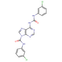 1092352-79-8 N-(3-chlorophenyl)-6-[(3-chlorophenyl)carbamoylamino]purine-9-carboxamide chemical structure