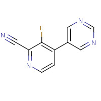 1428882-00-1 3-fluoro-4-pyrimidin-5-ylpyridine-2-carbonitrile chemical structure