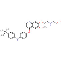 516523-31-2 2-[2-[4-[4-(4-tert-butylanilino)phenoxy]-6-methoxyquinolin-7-yl]oxyethylamino]ethanol chemical structure