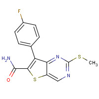 1462950-00-0 7-(4-fluorophenyl)-2-methylsulfanylthieno[3,2-d]pyrimidine-6-carboxamide chemical structure