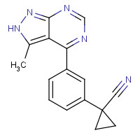 1363197-89-0 1-[3-(3-methyl-2H-pyrazolo[3,4-d]pyrimidin-4-yl)phenyl]cyclopropane-1-carbonitrile chemical structure