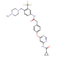 1421227-53-3 N-[6-[4-[2-[4-[(4-methylpiperazin-1-yl)methyl]-3-(trifluoromethyl)anilino]-2-oxoethyl]phenoxy]pyrimidin-4-yl]cyclopropanecarboxamide chemical structure