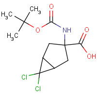 1134759-39-9 6,6-dichloro-3-[(2-methylpropan-2-yl)oxycarbonylamino]bicyclo[3.1.0]hexane-3-carboxylic acid chemical structure
