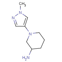 1251330-45-6 1-(1-methylpyrazol-4-yl)piperidin-3-amine chemical structure