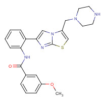925437-59-8 3-methoxy-N-[2-[3-(piperazin-1-ylmethyl)imidazo[2,1-b][1,3]thiazol-6-yl]phenyl]benzamide chemical structure