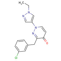 1314392-57-8 3-[(3-chlorophenyl)methyl]-1-(1-ethylpyrazol-4-yl)pyridazin-4-one chemical structure